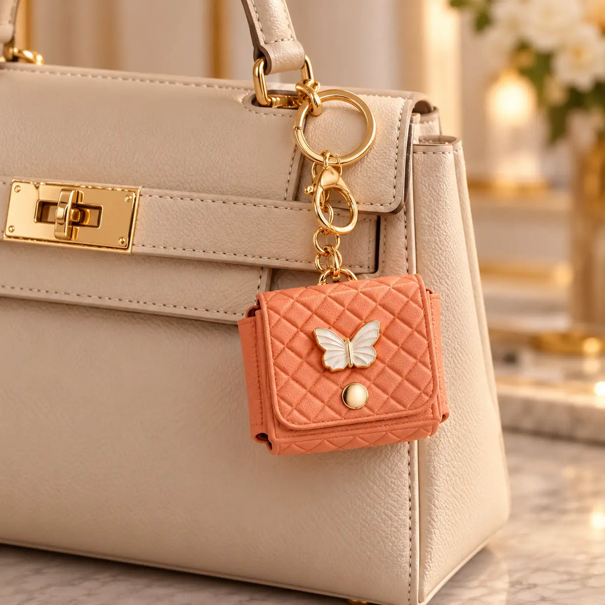 Porte-clé sac à main Papillon